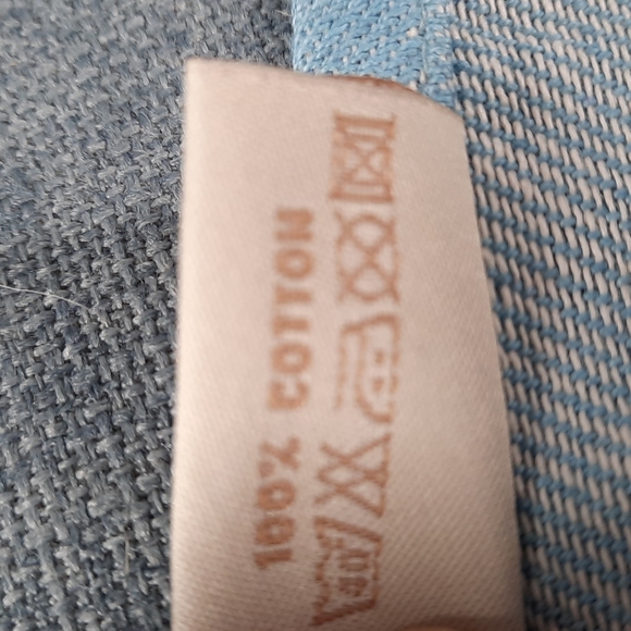 Cotton Kitchen Dish Towel Mabelle Collection Urban Farmhouse Blue Cream Stripe - Picture 4 of 6